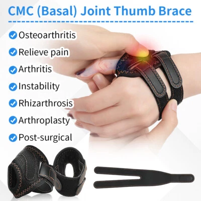 CMC Thumb Brace Splint Support Joint Protector Adjustable Hand Brace Immobilizer - Image 1 of 4
