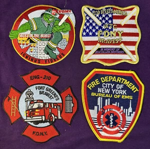 FDNY New York Fire and Rescue Patch Set of 4 (Unused) {F} - Picture 1 of 7