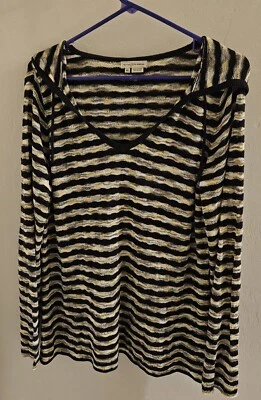 Royal Robbins Sudadera con Capucha Negra Tostada Tejido Abierto Rayas Ligero Suéter XL Foto 1 de 4