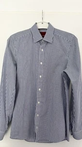 Herren Hemd 37 slim fit Finshley&Harding easy care blauweiß gestreift - Bild 1 von 3