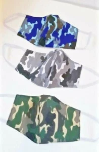 3 PACK HANDMADE Camo camouflage teen kid chilldren military gear FACE COVER MASK - Picture 1 of 12