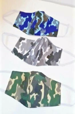 3 PACK HANDMADE Camo camouflage teen kid chilldren military gear FACE COVER MASK - Image 1 of 4