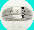 Platinum diamond wedding band ring 5 Etoile round brilliant .15CT 7.8 GM sz 7.75