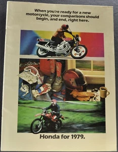 1979 Honda Motorcycle Brochure CBX CB650 CX500 CR125R ATC Excellent Original 79 - Picture 1 of 16