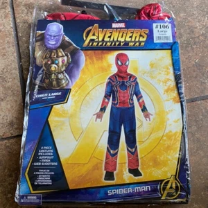 Marvel Avengers Infinity War Spiderman Child L 12-14 halloween Costume NEW - Picture 1 of 3