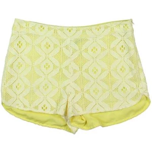 AQUA $79 ADORABLE YELLOW & WHITE LACE OVERLAY Casual Shorts SZ M NWT - Picture 1 of 3