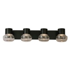 Eglo Belby 4 Light Vanity Light, Black/Clear - 204454A