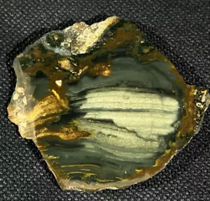 Blue Mountain Jasper Slab 58 g Oregon, blue/green veining, abstract border - Picture 1 of 7