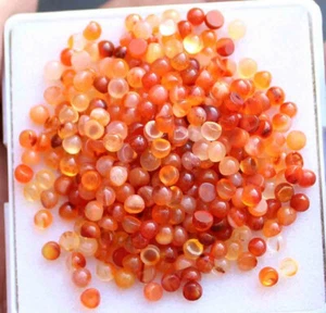 Natural Carnelian Round Cabochon Loose Gemstone Lot 53.00 Ct 3 MM - Picture 1 of 3