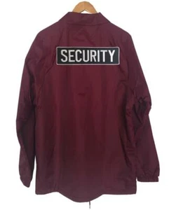 IMPERMEABLE ROMPEVIENTOS FORRADO NAILON COACHES BORDADO SEGURIDAD CHAQUETA BORGOÑA - Imagen 1 de 3