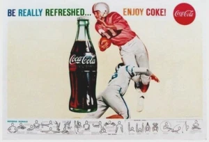 Original vintage poster COKE COCA COLA AMERICAN FOOTBALL 1959 - Picture 1 of 1