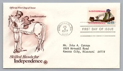 1977 FDC The Leatherworker Skilled Hands for Independence #1720 First Day Cover - Image 1 of 2