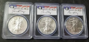 MS70 2014 American Silver Eagle $1 PCGS Edmund Moy Complete 3 Mint Set (W)(S) - Picture 1 of 2
