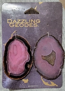 Dazzling Geode Pendant Earring Jewelry Craft Agate Healing Stone Gemstone Chakra - Picture 1 of 3
