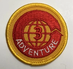 Vintage Adventure 3 Patch Girl Scout Uniform Badge Red Yellow 2.25" Embroidered - Picture 1 of 2
