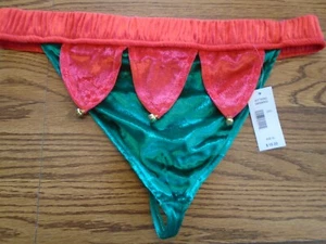 Mad Engine Elf rot & grün Gr. S 100% Polyester Tanga Slip Neu mit Etikett - Bild 1 von 3
