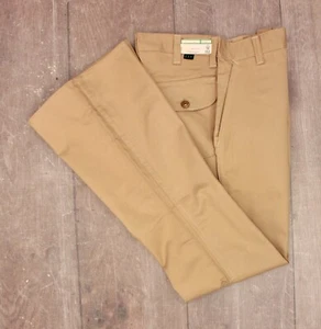 Men's VTG 1970s NOS Tan Khaki Ely Bellbottom Pants Sz 30x34 70s Disco - Picture 1 of 6