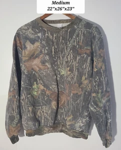Vintage 90s Realtree Camo Crewneck Faded Sweatshirt Men's Medium Made in USA - Picture 1 of 5