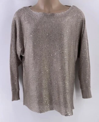 Suéter sin mangas Alfani color topo lentejuelas plateadas 2 piezas para mujer XL/XXL Foto 1 de 4