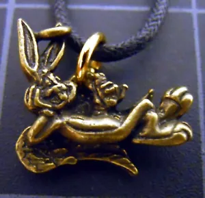 Vintage Necklace ANGEL WITH ATTITUDE NEW Bugs Bunny Official WB LOONEY TUNES - Picture 1 of 6
