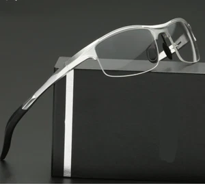 Aluminium Magnesium Sport Halbrand Brille Herren Designer Brille Rahmen Optik - Bild 1 von 8