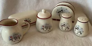 Royal Seasons Snowmen Snowflake Stoneware Table Top - Set Of 7 - Picture 1 of 5