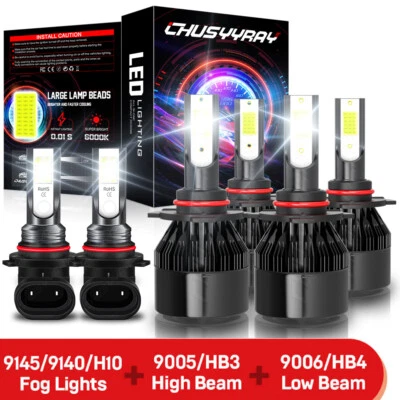 Kit combinado de bombillas antiniebla altas bajas 6x 6000K LED para Cadillac CTS 2003-2007 Foto 1 de 4