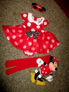 Disney Baby Minnie Mouse Dress Baby Girl Costume SNAP Bodysuit 9-12 Months - Picture 1 of 4