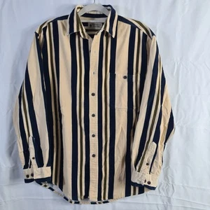 Vintage 90s Mens Medium  Micro Corduroy Color Block Button Shirt Streetwear - Bild 1 von 11