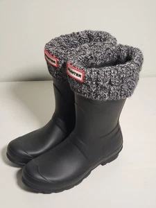 Bota de lluvia corta Hunter original para mujer azul marino mate talla 7 EE. UU. - Imagen 1 de 17