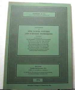 SOTHEBY & CO. CATALOGUE OF FINE CLOCKS, WATCHES AND SCIENTIFIC INSTRUMENTS..1974 - Bild 1 von 1