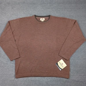 New Woolrich Merino Wool Crew Neck Sweater Mens XL Brown Soft Pullover NWT - Picture 1 of 11