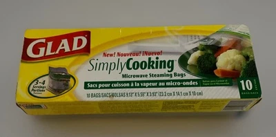 NUEVO EN CAJA Bolsas de vapor para microondas Glad Simply Cooking paquete de 10 francesas descontinuadas Foto 1 de 3