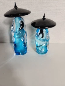 Vintage Formia Vetri de Murano Kunst Glas Aqua Asiatisch Orientalisch Paar Figuren Italien - Bild 1 von 14
