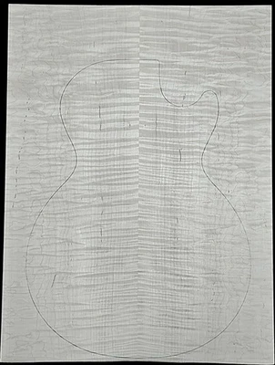 Figured 5a curly maple droptop glued guitar top - Image 1 of 4