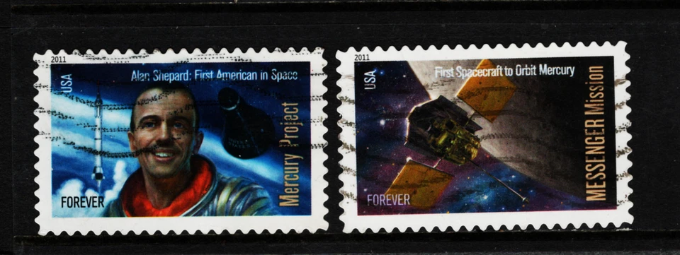 OFF paper #4527-28 Mercury/MESSENGER-Forever (used set of 2) 2011 _f106 - Image 1 of 1