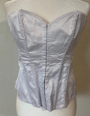 Vintage Fredericks Of Hollywood White Satin Bridal Sexy Corset Lace Y2K Size XL - Image 1 of 4