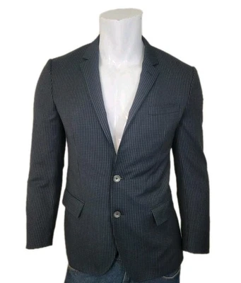 Hugo Boss Sport Coat 38 S Mens Black Gray Patterned Wool Slim Fit Hutsons Blazer - Image 1 of 4