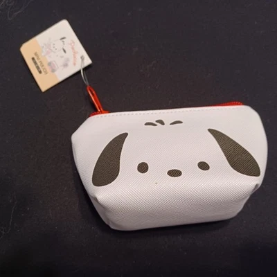 = BOLSA HELLO KITTY 4"" X 3"" PLÁSTICO BLANCO MAQUILLAJE/MONEDA CREMALLERA Foto 1 de 4