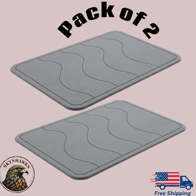 2 Packs Premium Quality Stone Bath Mat Diatomaceous Earth Non Slip and Absorbent - Image 1 of 4