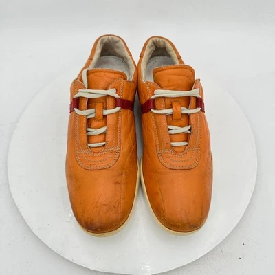 Prada Women Size EU 36.5 US 6.5 Brown Tan Red Line Leather Lace Up Casual Shoes - Image 1 of 4