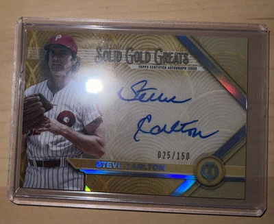 2022 Topps Tribute Steve Carlton Solid Gold Greats /150 #GGA-SC Auto HOF - Image 1 of 2