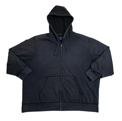 Sudadera con capucha forrada de lana Basic Editions 2XL para hombre con cremallera negra ropa de trabajo pesada  Foto 1 de 4
