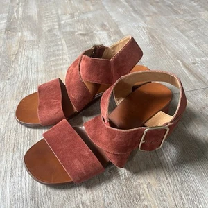 Chie Mihara Sandals Low Heel Suede Open Toe Womens Size 36.5 Made In Spain - Picture 1 of 12