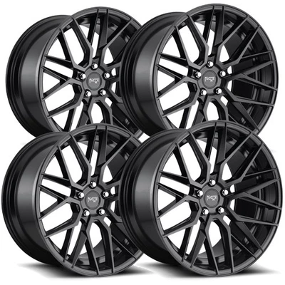 (Set of 4) Niche M190 Gamma 18x8 5x108 +40mm Matte Black Wheels Rims 18" Inch Foto 1 de 4