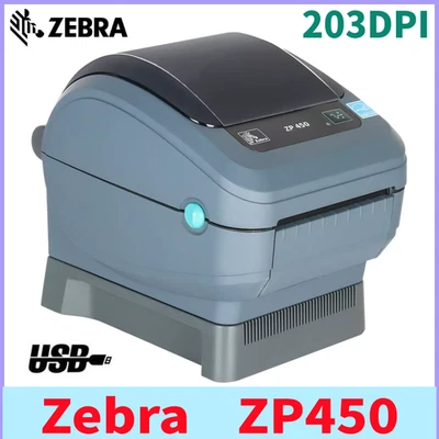 Zebra ZP450 203DPI USB Desktop Direct Thermal Barcode Label Printer For Shipping - Image 1 of 4