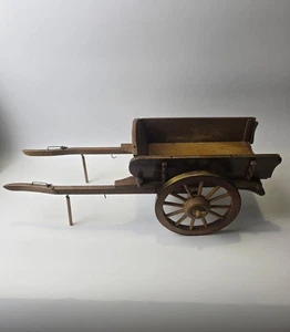 Vintage 19" großer Pferdewagen Heuwagen Zweiradwagen Holzmodell selten - Bild 1 von 15