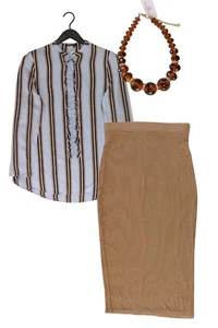 Completo moda donna taglia S con Marc Aurel camicetta taglia 36 e collana - Picture 1 of 8