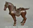 3.2" Rare Old Chinese Red Bronze Fengshui 12 Zodiac Year Horse Statue Sculpture