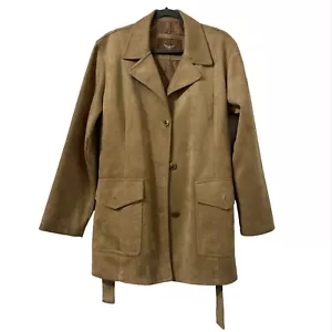 Emporio EGA Women's Vintage Beige Jacket Coat Tie Belt Lined Tan Colour Size L - Picture 1 of 4